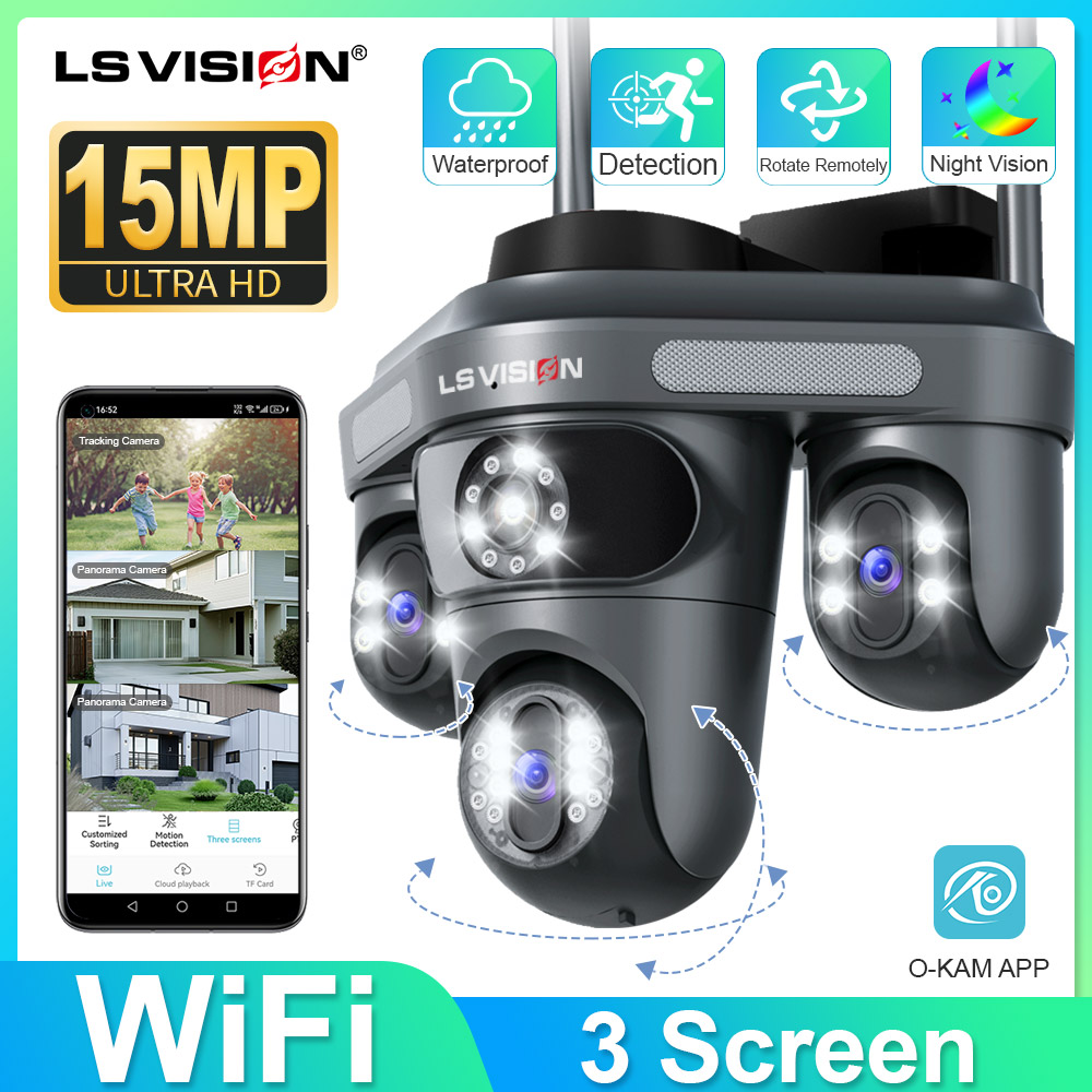 Home Cinema Wall Panels - LS VISION Triple Screens Camera WiFi