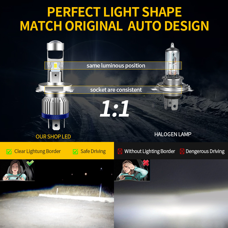 H4 HS1 LED Motorcycle Headligh - Home Cinema Projector ulasan dan harga