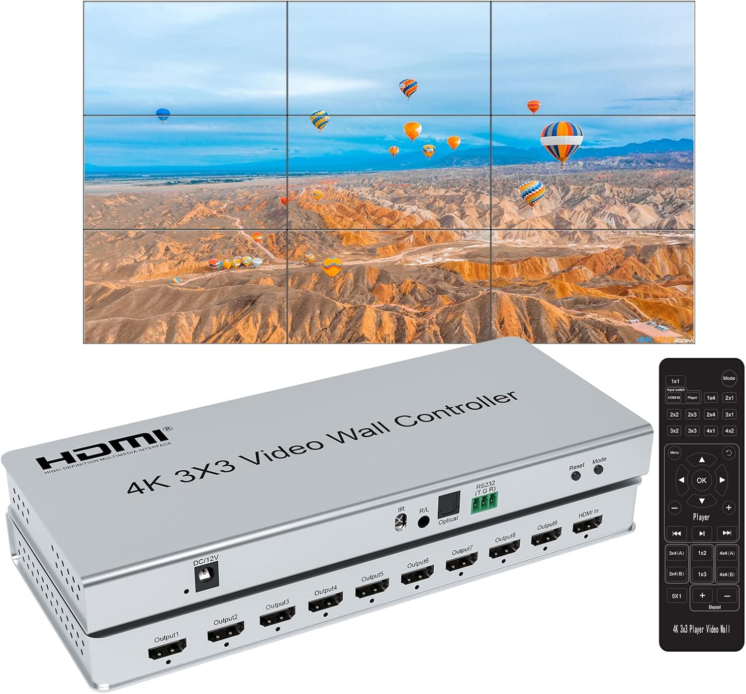 4K 3x3 HDMI Video Wall Control - Home Cinema Wall Panels ulasan dan harga