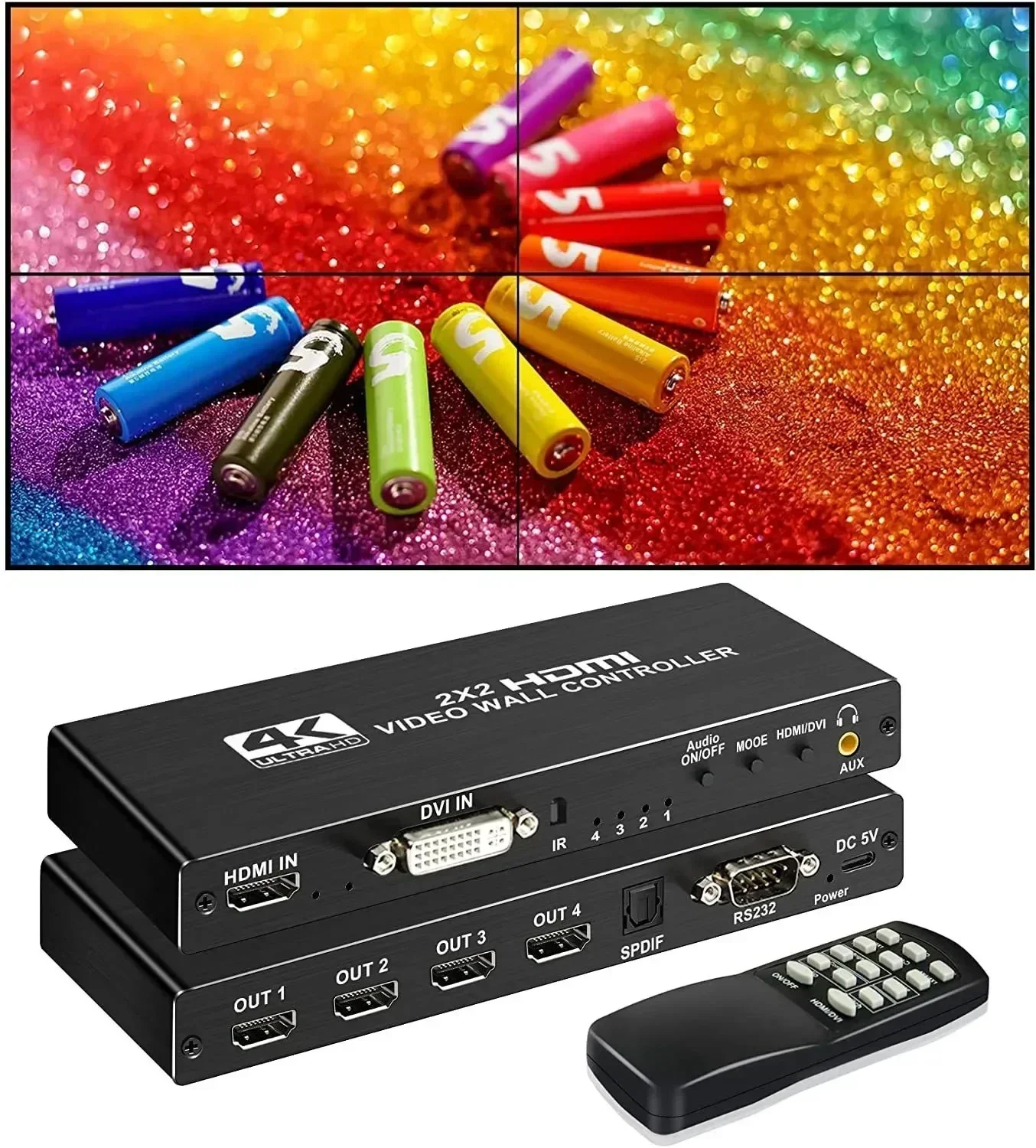 4K 3x3 Video Wall Controller 1 - Home Cinema Wall Panels ulasan dan harga