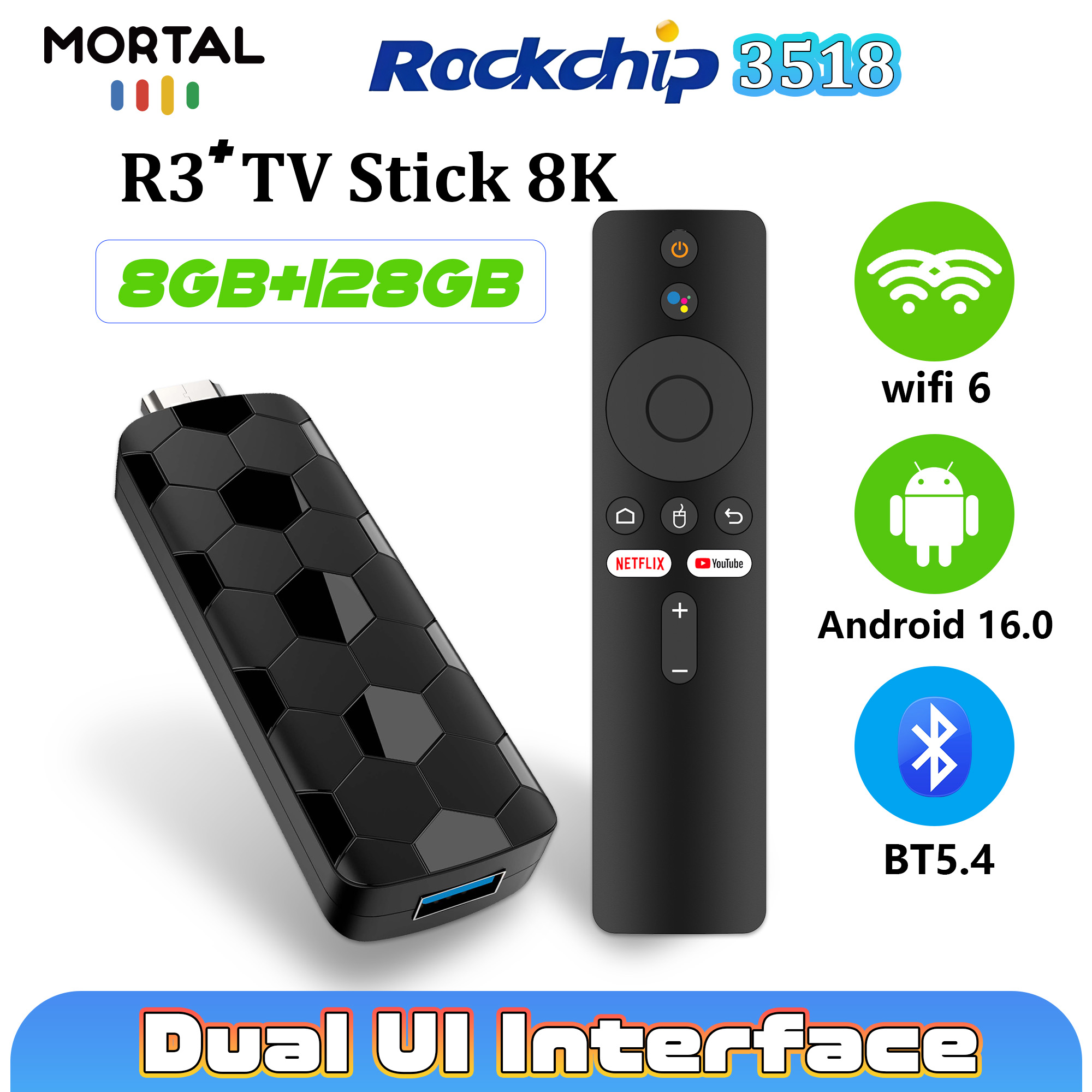 Mortal R3+ TV Stick Android 16 - Home Cinema Tv ulasan dan harga