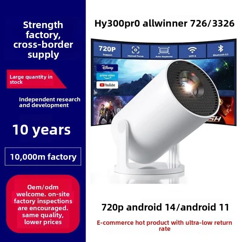HY300Pro Portable 4K HD Projec - Home Cinema Projector ulasan dan harga