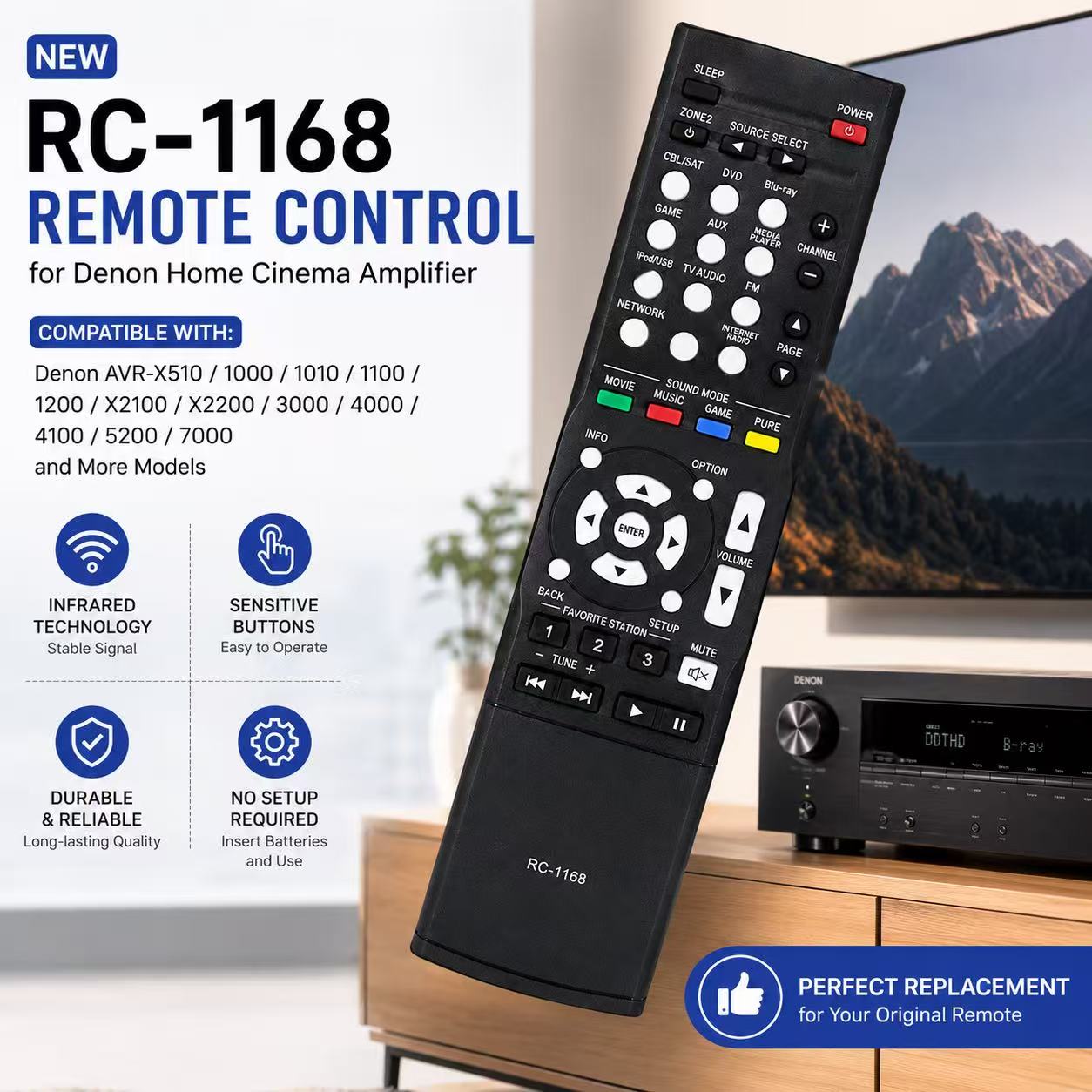 RC‑1168 New Replacement Remote - Home Cinema Denon ulasan dan harga