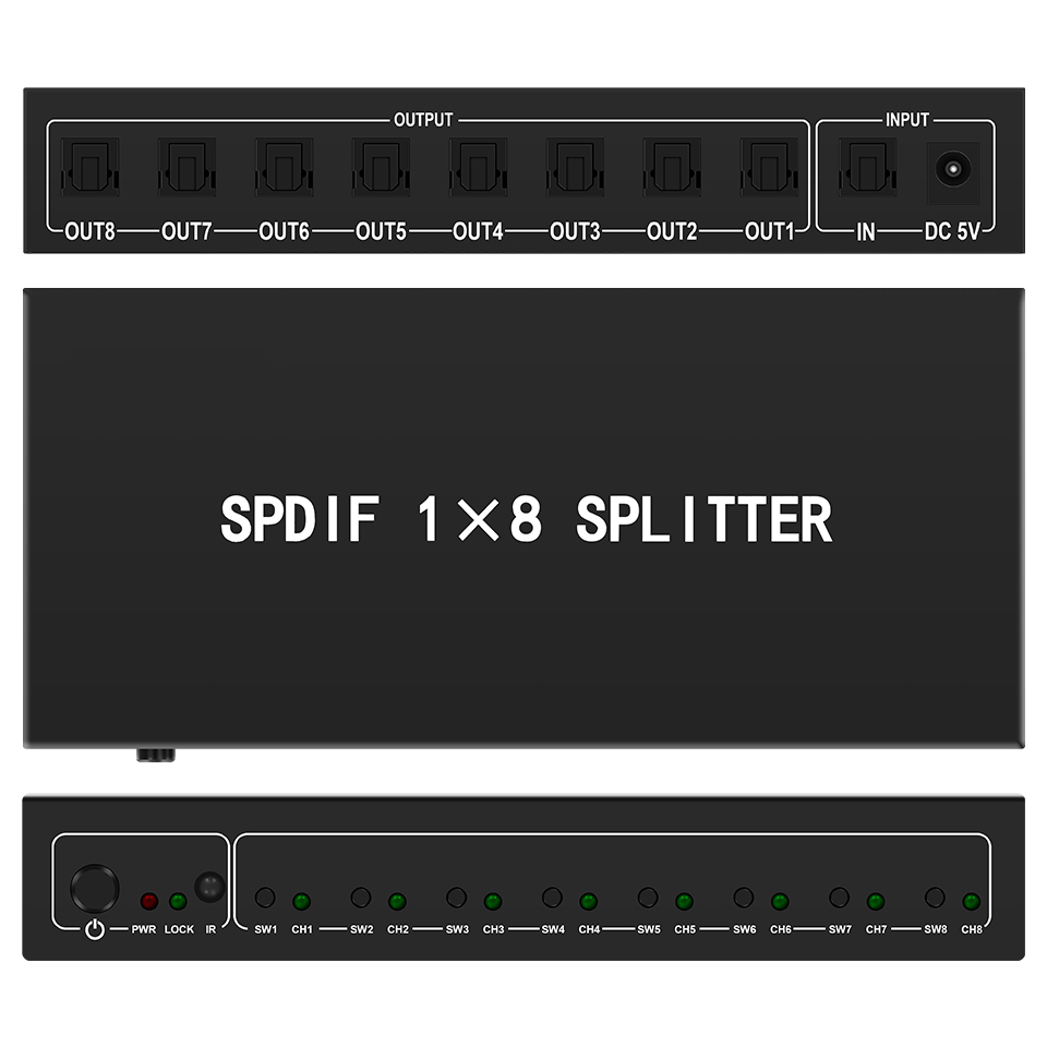 Optical Audio Splitter,1 in 8  - Home Cinema Installation ulasan dan harga