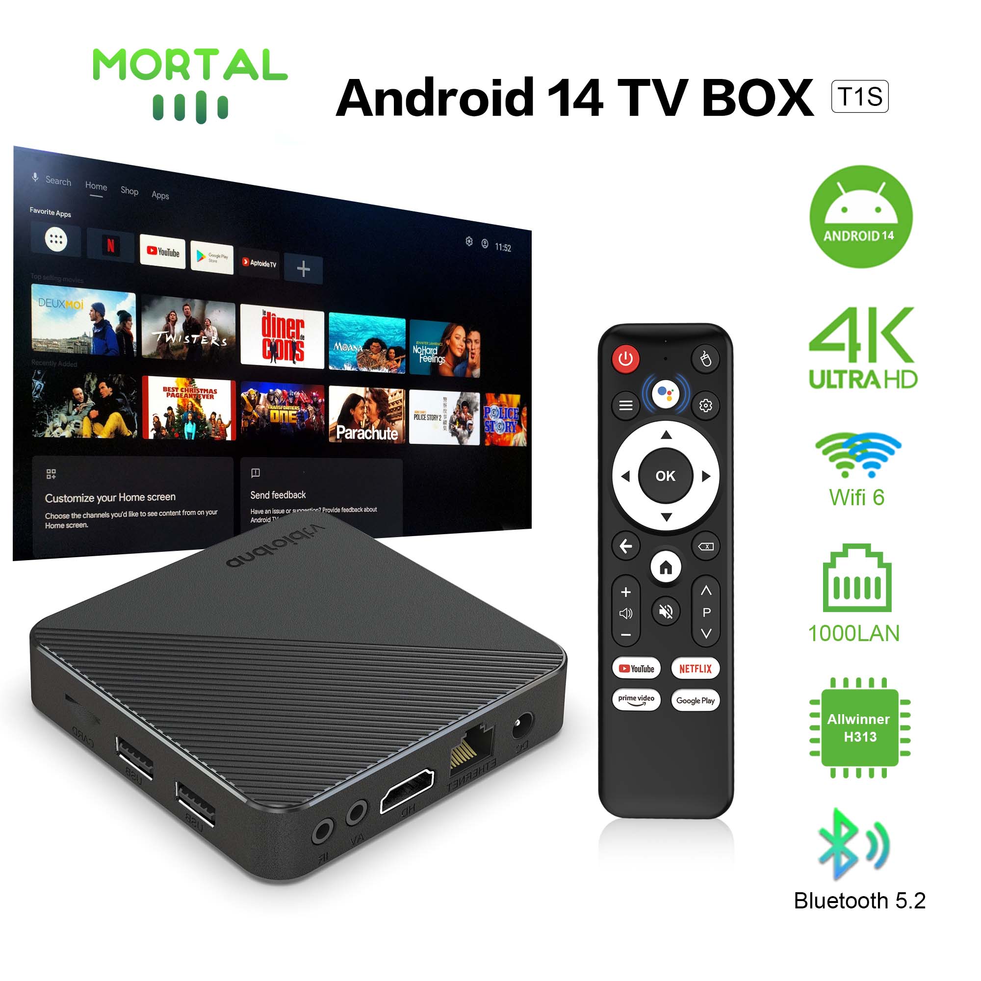 Android14 TV Box Smart Home Th - Home Cinema Player ulasan dan harga